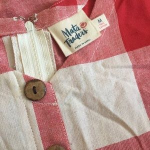Mata Traders Medium Red & White Plaid Dress